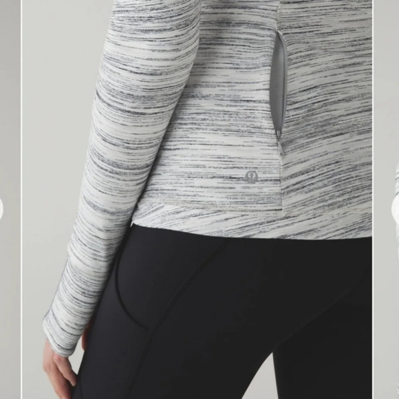 Lululemon Runderful longsleeve Gray/white spacedye Athleisure Yoga Gym 8 - Picture 3 of 7